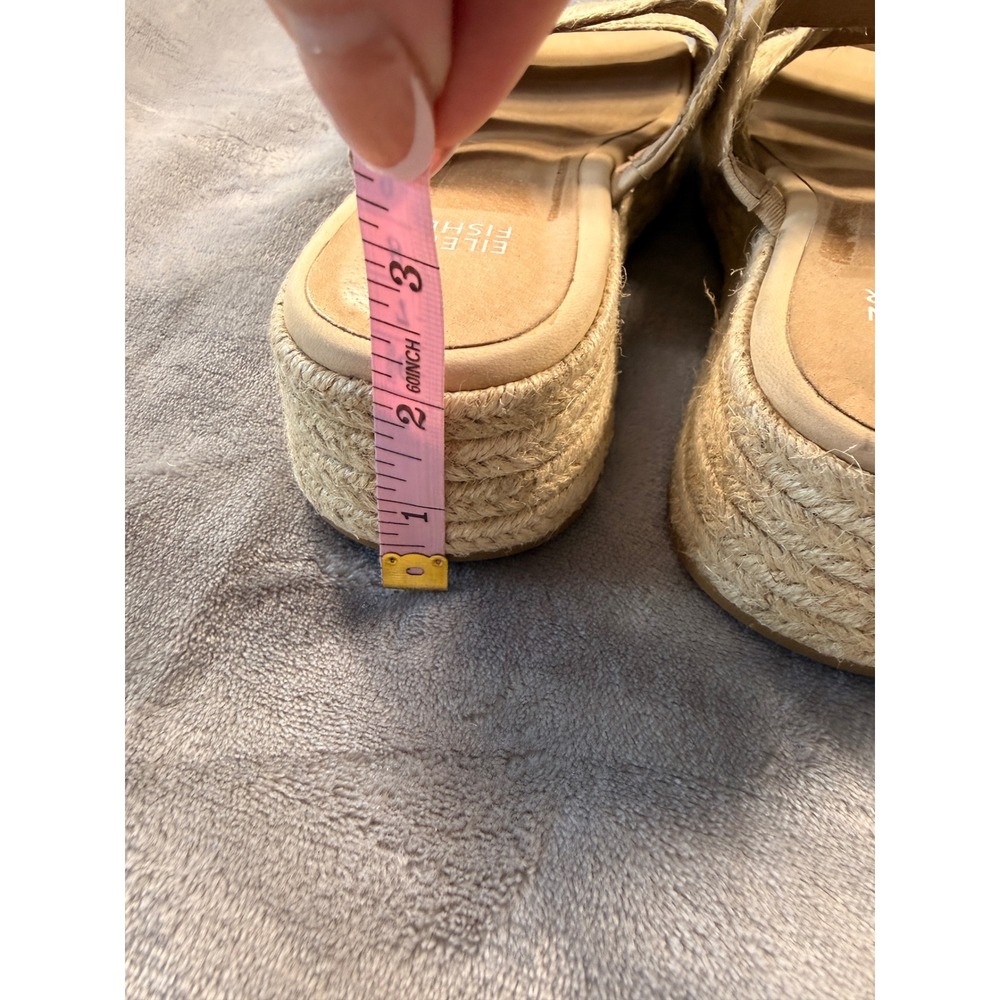 Eileen Fisher Womens Beige Woven Triple Strap Espadrille Platform Sandals 6 NEW - Picture 3 of 6